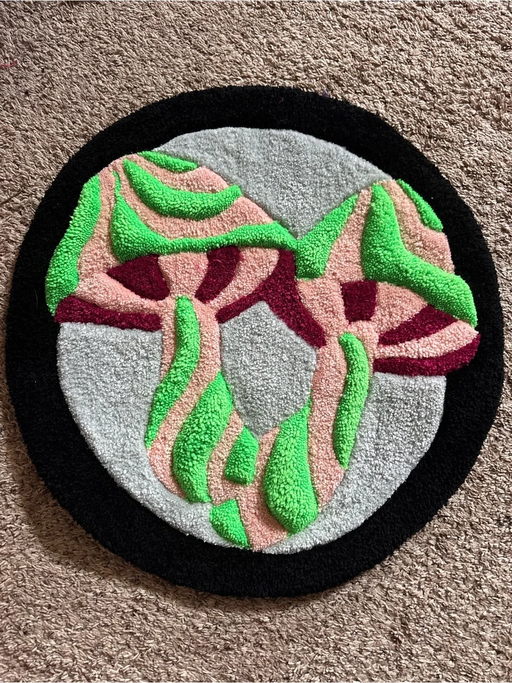 Hand made 3D tufted mushroom wall art ♥️✨